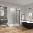 Duel Alto 56-59 X 78 in. 8mm Bypass Shower Door for Alcove Installation with GlassShield(R) glass in Brushed Nickel & Matte White