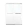 Duel Alto 56-59 X 78 in. 8mm Bypass Shower Door for Alcove Installation with GlassShield(R) glass in Brushed Nickel & Matte White