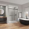 Duel Alto 56-59 X 78 in. 8mm Bypass Shower Door for Alcove Installation with GlassShield(R) glass in Matte Black & Chrome
