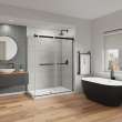 Duel Alto 56-59 X 78 in. 8mm Bypass Shower Door for Alcove Installation with GlassShield(R) glass in Matte Black & Brushed Gold