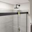 Duel Alto 56-59 X 78 in. 8mm Bypass Shower Door for Alcove Installation with GlassShield(R) glass in Matte Black & Brushed Gold