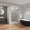 Duel Alto 44-47 X 78 in. 8mm Bypass Shower Door for Alcove Installation with GlassShield(R) glass in Chrome & Matte White