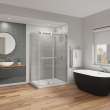Duel Alto 44-47 X 78 in. 8mm Bypass Shower Door for Alcove Installation with GlassShield(R) glass in Chrome & Matte White