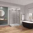 Duel Alto 44-47 X 78 in. 8mm Bypass Shower Door for Alcove Installation with GlassShield(R) glass in Brushed Nickel & Matte Black