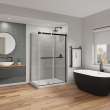 Duel Alto 44-47 X 78 in. 8mm Bypass Shower Door for Alcove Installation with GlassShield(R) glass in Matte Black & Brushed Gold