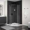 Link Curve Neo-angle 38 x 38 x 75 in. 8mm Pivot Shower Door for Corner Installation with Clear glass in Dark Bronze