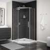 Link Curve Neo-angle 38 x 38 x 75 in. 8mm Pivot Shower Door for Corner Installation with Clear glass in Brushed Nickel