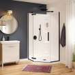 Hana Neo-angle 38 x 38 x 75 in. 8mm Pivot Shower Door for Corner Installation with Clear glass in Matte Black