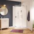 Hana Neo-angle 40 x 40 x 75 in. 8mm Pivot Shower Door for Corner Installation with Clear glass in Chrome