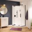 Hana Neo-angle 40 x 40 x 75 in. 8mm Pivot Shower Door for Corner Installation with Clear glass in Dark Bronze