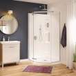 Hana Neo-angle 40 x 40 x 75 in. 8mm Pivot Shower Door for Corner Installation with Clear glass in Brushed Nickel