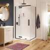 Hana Rectangular 42 x 34 x 75 in. 8mm Pivot Shower Door for Corner Installation with Clear glass in Dark Bronze
