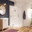 Hana Rectangular 42 x 34 x 75 in. 8mm Pivot Shower Door for Corner Installation with Clear glass in Brushed Nickel