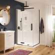 Hana Rectangular 42 x 34 x 75 in. 8mm Pivot Shower Door for Corner Installation with Clear glass in Matte Black