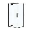 Hana Rectangular 42 x 34 x 75 in. 8mm Pivot Shower Door for Corner Installation with Clear glass in Matte Black
