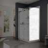 Duel and Inverto Return Panel for 34 in. Base with Clear glass in Brushed Nickel