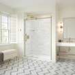 Odyssey SC 57-59 1/2 x 78in. 8 mm Sliding Shower Door for Alcove Installation with Clear glass in Brushed Gold