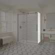 Odyssey SC Return Panel for 36 in. Base in Clear glass in Brushed Nickel