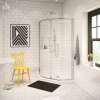 Radia Neo-angle 38 x 38 x 71 1/2 in. 6mm Sliding Shower Door for Corner Installation with Clear glass in Chrome