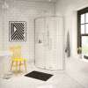 Radia Neo-angle 38 x 38 x 71 1/2 in. 6mm Sliding Shower Door for Corner Installation with Clear glass in Brushed Nickel