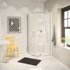 Radia Neo-round 32 x 32 x 71 1/2 in. 6mm Sliding Shower Door for Corner Installation with Clear glass in Brushed Nickel