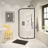 Radia Neo-round 32 x 32 x 71 1/2 in. 6 mm Sliding Shower Door for Corner Installation with Clear glass in Matte Black