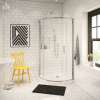 Radia Round 36 x 36 x 71 1/2 in. 6mm Sliding Shower Door for Corner Installation with Clear glass in Chrome