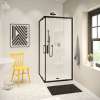 Radia Square 36 x 36 x 71 1/2 in. 6 mm Sliding Shower Door for Corner Installation with Clear glass in Matte Black