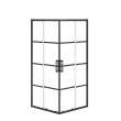 Radia Square 36 x 36 x 71 1/2 in. 6 mm Sliding Shower Door for Corner Installation with Shaker glass in Matte Black