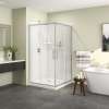 Radia Square 42 x 42 x 71 1/2 in. 6 mm Sliding Shower Door for Corner Installation with Clear glass in Chrome