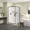 Radia Square 42 x 42 x 71 1/2 in. 6 mm Sliding Shower Door for Corner Installation with Clear glass in Matte Black