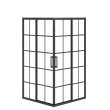 Radia Square 42 x 42 x 71 1/2 in. 6 mm Sliding Shower Door for Corner Installation with French glass in Matte Black