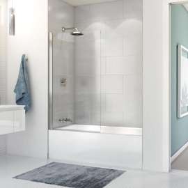 Edge Square 34 x 58 in. 8 mm Tub Screen for Alcove Installation with Clear glass in Chrome