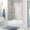 Edge Square 34 x 58 in. 8 mm Tub Screen for Alcove Installation with Clear glass in Brushed Nickel