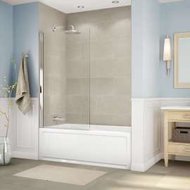Axial Square 34 x 58 in. 8 mm Tub Screen for Alcove Installation with Clear glass in Chrome