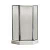 Silhouette Plus Neo-angle 38 x 38-40 x 40 x 70 in Pivot Shower Door for Corner Installation with Hammer glass in Chrome