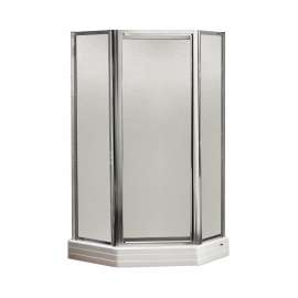Silhouette Plus Neo-angle 38 x 38-40 x 40 x 70 in. Pivot Shower Door for Corner Installation with Hammer glass in Chrome