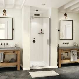 ModulR 34 x 78 in. 8 mm Pivot Shower Door for Alcove Installation with Clear glass in Chrome