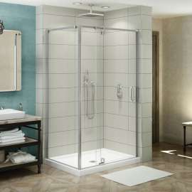 ModulR 48 x 32 x 78 in. 8mm Pivot Shower Door for Corner Installation with Clear glass in Chrome