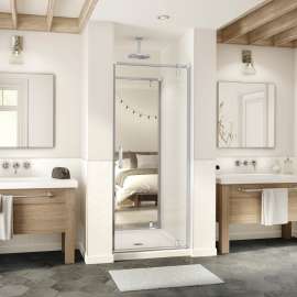 ModulR 2 32 x 78 in. 8mm Pivot Shower Door for Tunnel Installation with Clear glass in Chrome