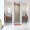 Manhattan 23-25 x 68 in. 6 mm Pivot Shower Door for Alcove Installation with Clear glass & Round Handle in Chrome
