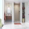 Manhattan 31-33 x 68 in. 6 mm Pivot Shower Door for Alcove Installation with Clear glass & Round Handle in Brushed Nickel