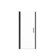 Manhattan 31-33 x 68 in. 6 mm Pivot Shower Door for Alcove Installation with Clear glass & Round Handle in Matte Black