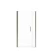 Manhattan 35-37 x 68 in. 6 mm Pivot Shower Door for Alcove Installation with Clear glass & Round Handle in Brushed Nickel