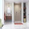 Manhattan 39-41 x 68 in. 6 mm Pivot Shower Door for Alcove Installation with Clear glass & Round Handle in Brushed Nickel