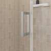 Manhattan 39-41 x 68 in. 6 mm Pivot Shower Door for Alcove Installation with Clear glass & Square Handle in Brushed Nickel