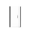 Manhattan 39-41 x 68 in. 6 mm Pivot Shower Door for Alcove Installation with Clear glass & Round Handle in Matte Black