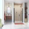 Manhattan 41-43 x 68 in. 6 mm Pivot Shower Door for Alcove Installation with Clear glass & Round Handle in Matte Black
