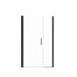 Manhattan 41-43 x 68 in. 6 mm Pivot Shower Door for Alcove Installation with Clear glass & Round Handle in Matte Black