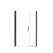 Manhattan 41-43 x 68 in. 6 mm Pivot Shower Door for Alcove Installation with Clear glass & Square Handle in Matte Black